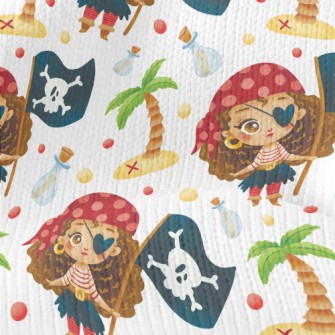 Playful One-eyed Female Pirate Stretch Jersey
