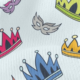 Colorful Crowns And Masks Stretch Jersey