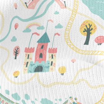 Childlike And Cute Castle Stretch Jersey
