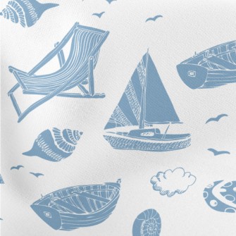Boat Sailing Lighthouse Lightweight Cotton Poplin