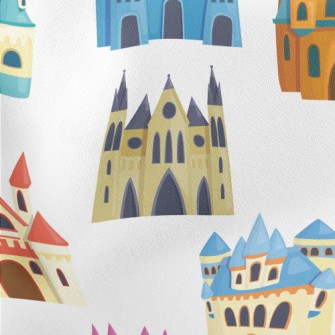 Colorful Ancient Castle Lightweight Cotton Poplin