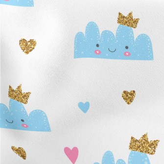 Smile Crown Clouds Lightweight Cotton Poplin