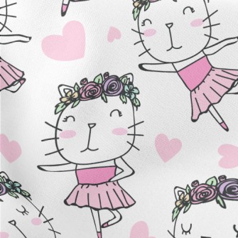 Beautiful Cat Dancing Ballet Lightweight Cotton Poplin