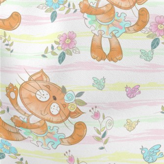 Dynamic Dancing Kitten Lightweight Cotton Poplin