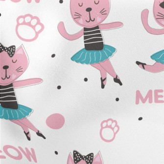 Elegant Ballet Cat Lightweight Cotton Poplin