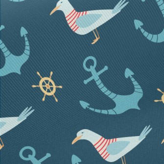 Sailor Seagull And Anchor Midweight Cotton Poplin
