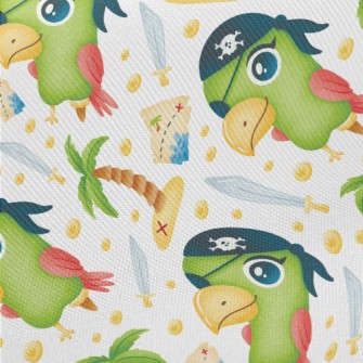 One-eyed Pirate Parrot Midweight Cotton Poplin