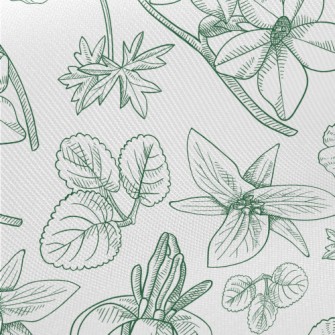 Line Drawing Big Flowers Midweight Cotton Poplin