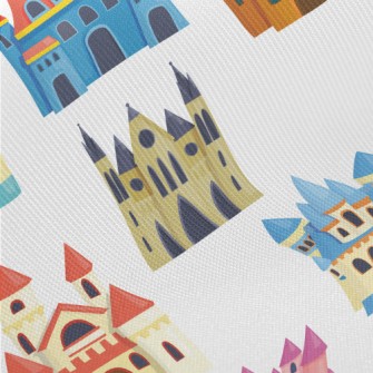 Colorful Ancient Castle Midweight Cotton Poplin