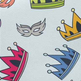 Colorful Crowns And Masks Midweight Cotton Poplin