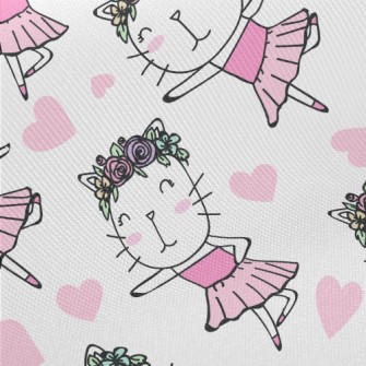 Beautiful Cat Dancing Ballet Midweight Cotton Poplin