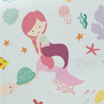 Underwater World Mermaid Midweight Cotton Poplin