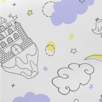 Fantasy Castle In The Sky Midweight Cotton Poplin