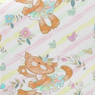 Dynamic Dancing Kitten Midweight Cotton Poplin