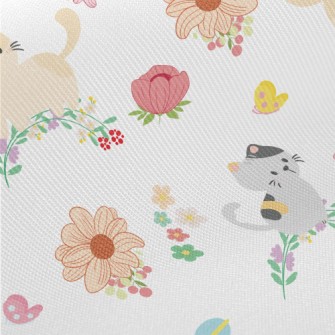 Chasing Flower Cat Midweight Cotton Poplin