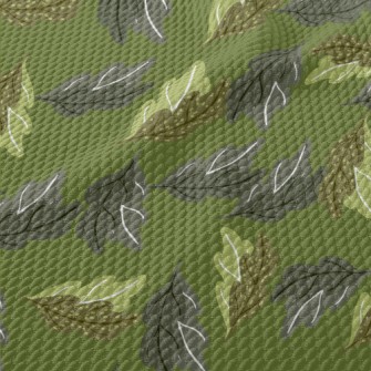 Graffiti Oak Leaves Birdseye Piqué