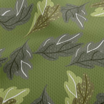 Graffiti Oak Leaves Athletic Mesh Flat Back