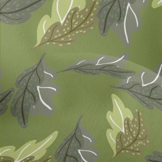 Graffiti Oak Leaves Lightweight Performance Linen