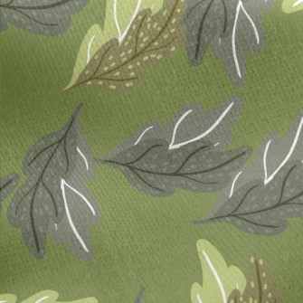 Graffiti Oak Leaves Jersey Backed Fleece