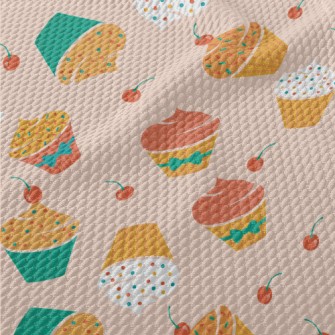 Colorful Powdered Sugar Cherry Birdseye Piqué