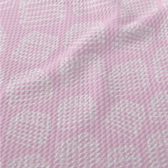 White Flat Line Geometric Burg Birdseye Piqué