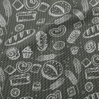 Wheat And Bread Baking Birdseye Piqué