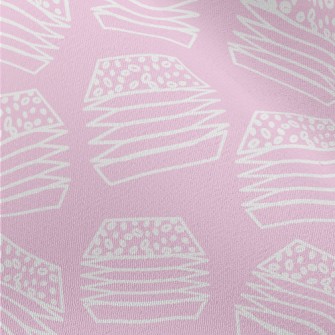 White Flat Line Geometric Burg Chiffon