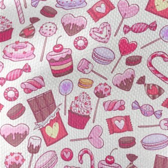 Pink Heart Dessert Candy Waterproof Canvas