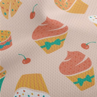 Colorful Powdered Sugar Cherry Athletic Mesh Flat Back