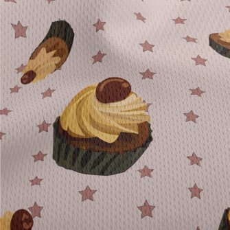Realistic Hand-painted Cupcake Athletic Mesh Flat Back