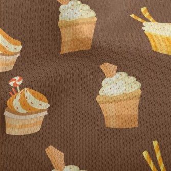 Different Shape Cup Cakes Athletic Mesh Flat Back