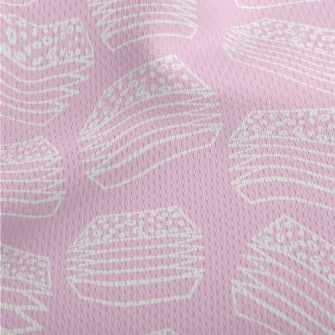 White Flat Line Geometric Burg Athletic Mesh Flat Back