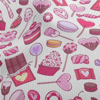 Pink Heart Dessert Candy Athletic Mesh Flat Back