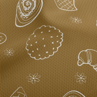Bread Cookies And Flowers Athletic Mesh Flat Back