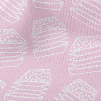 White Flat Line Geometric Burg Terry