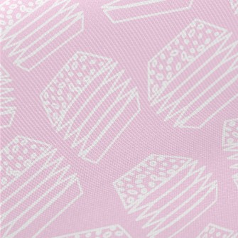 White Flat Line Geometric Burg Twill