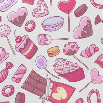 Pink Heart Dessert Candy Twill