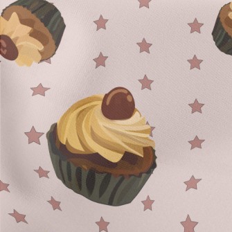 Realistic Hand-painted Cupcake Stretch Ponte