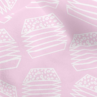 White Flat Line Geometric Burg Micro Fleece