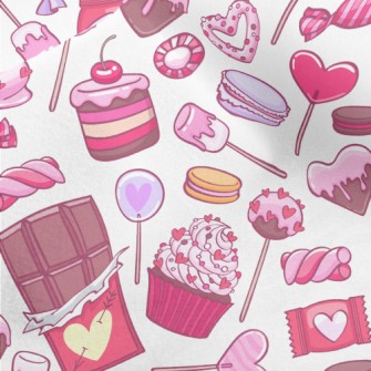 Pink Heart Dessert Candy Micro Fleece