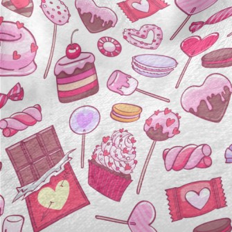 Pink Heart Dessert Candy Minky