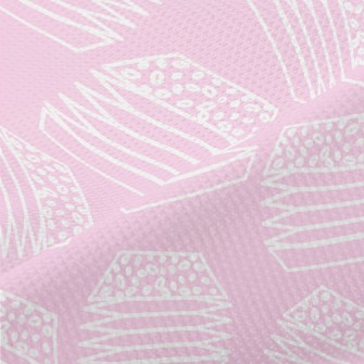 White Flat Line Geometric Burg Piqué