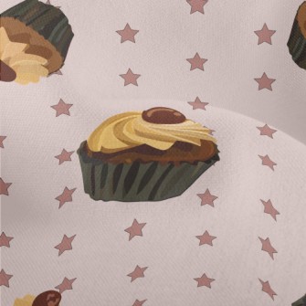 Realistic Hand-painted Cupcake Lightweight Performance Linen