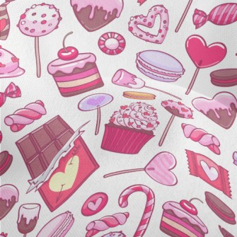 Pink Heart Dessert Candy Lightweight Performance Linen