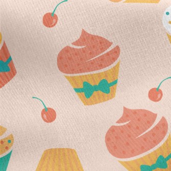 Colorful Powdered Sugar Cherry Jersey Backed Fleece