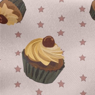 Realistic Hand-painted Cupcake Jersey Backed Fleece