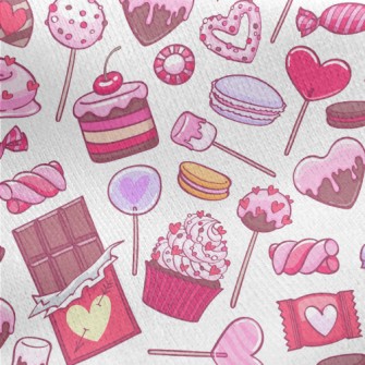 Pink Heart Dessert Candy Jersey Backed Fleece