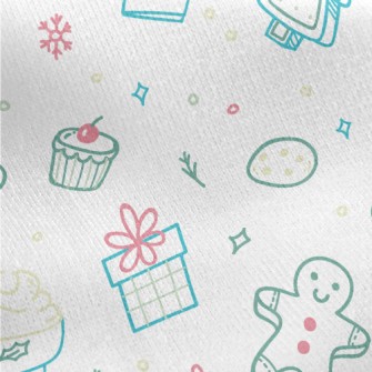 Cute Christmas Pattern Jersey Backed Fleece