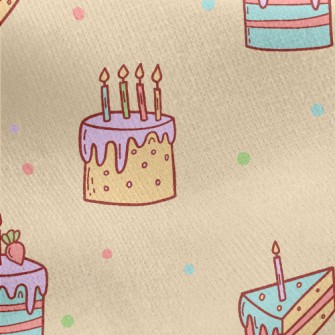 Colorful Mini Cakes Jersey Backed Fleece