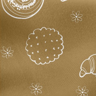 Bread Cookies And Flowers Jersey Backed Fleece